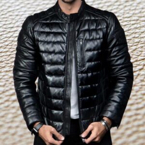 Men’s Puffer Leather Jacket