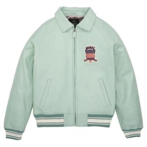 Men's Avirex Leather Jacket Iconic Avirex jacket (Light Green) Made To Order