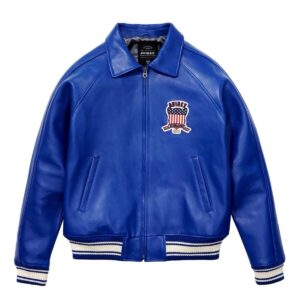 Men's Avirex Leather Jacket Iconic Avirex jacket (MAZARINE BLUE) Made To Order