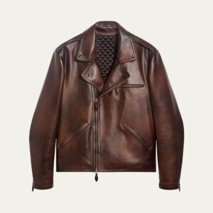 Mens Brown Motorcycle Biker leather Jacket